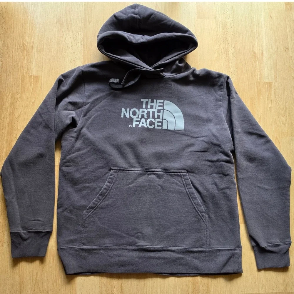 The North Face Mens Half Dome Logo Pullover Hoodie Dark Gray Large